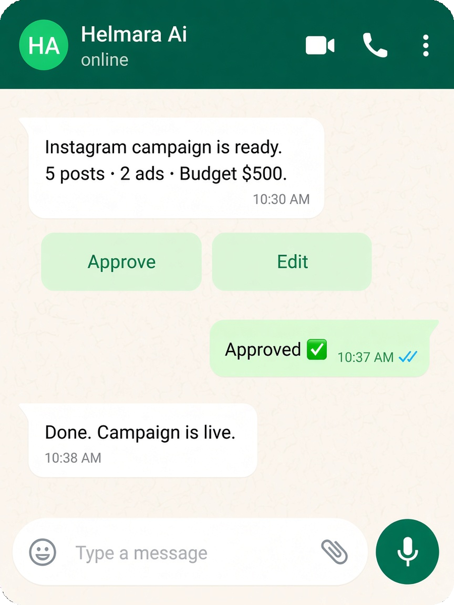 WhatsApp notification that a lead run is complete